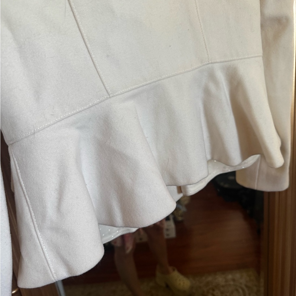 Bebe Y2K fur jacket coat white furry faux fur flattering fit - Picture 5 of 5